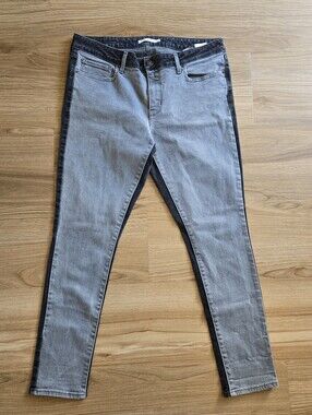 Levi's 711 Skinny Women's Size 32 Two Toned Jeans-Mid Rise-Black-Grey-Colorblock
